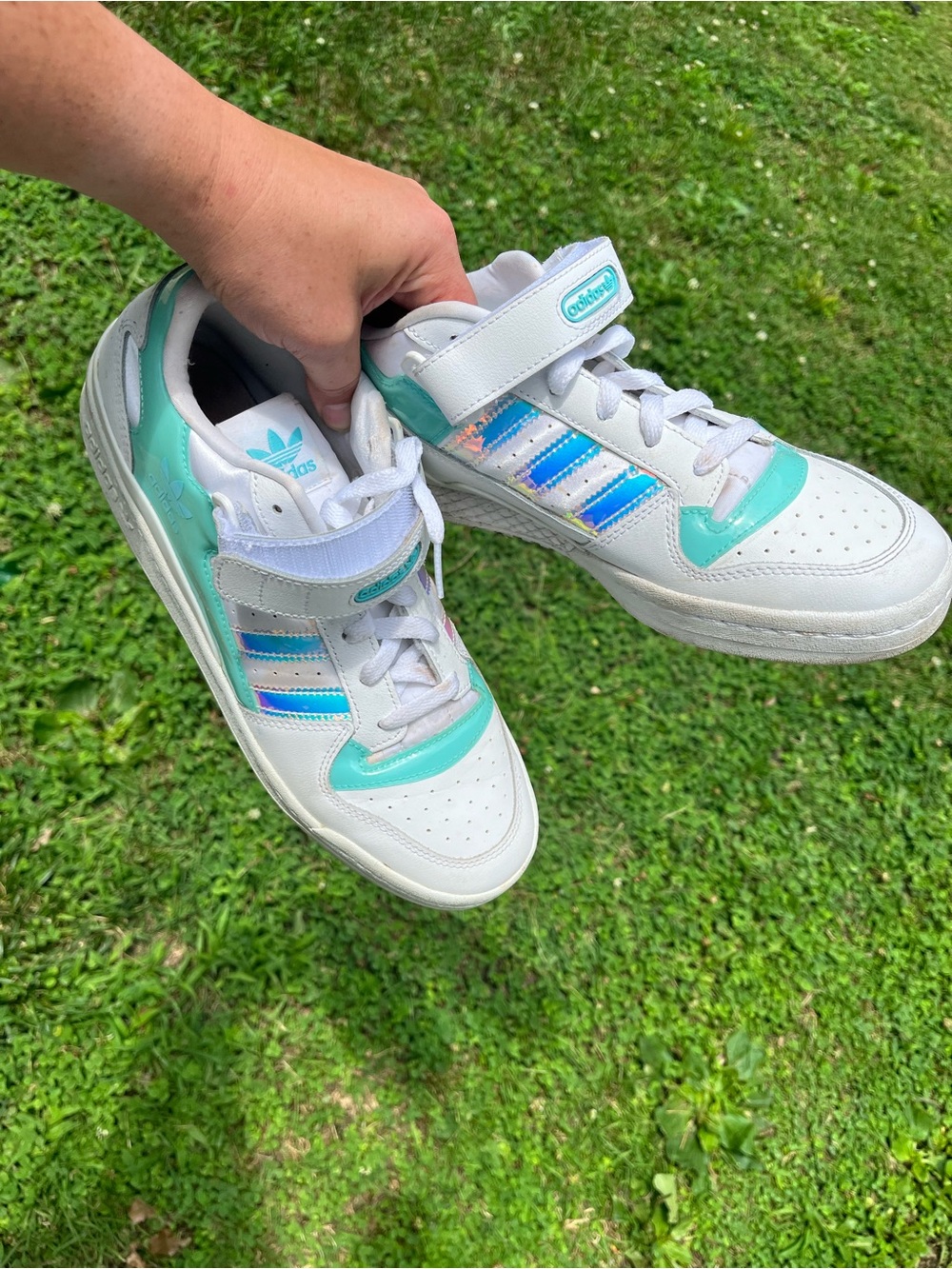 Adidas Forum Low Retro White Iridescent Sneakers - GX3398 - Picture 1 of 7